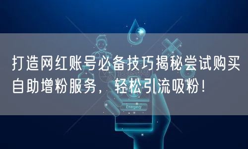 打造网红账号必备技巧揭秘尝试购买自助增粉服务，轻松引流吸粉！