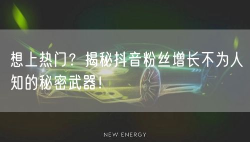想上热门？揭秘抖音粉丝增长不为人知的秘密武器！