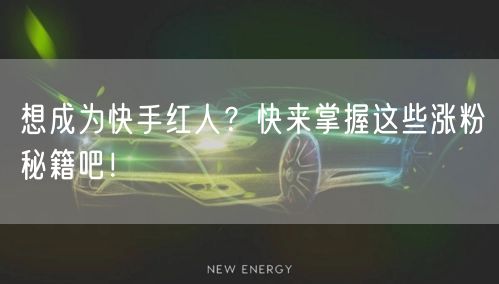 想成为快手红人？快来掌握这些涨粉秘籍吧！