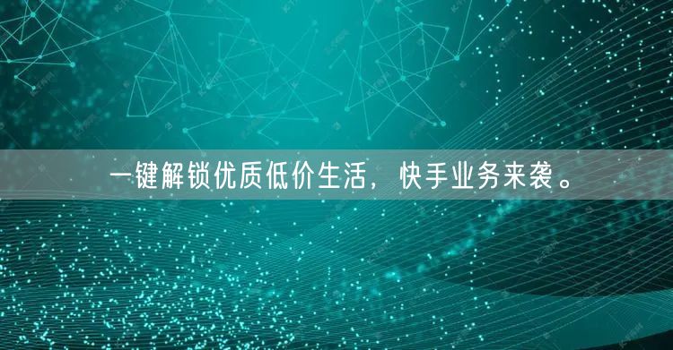 一键解锁优质低价生活，快手业务来袭。
